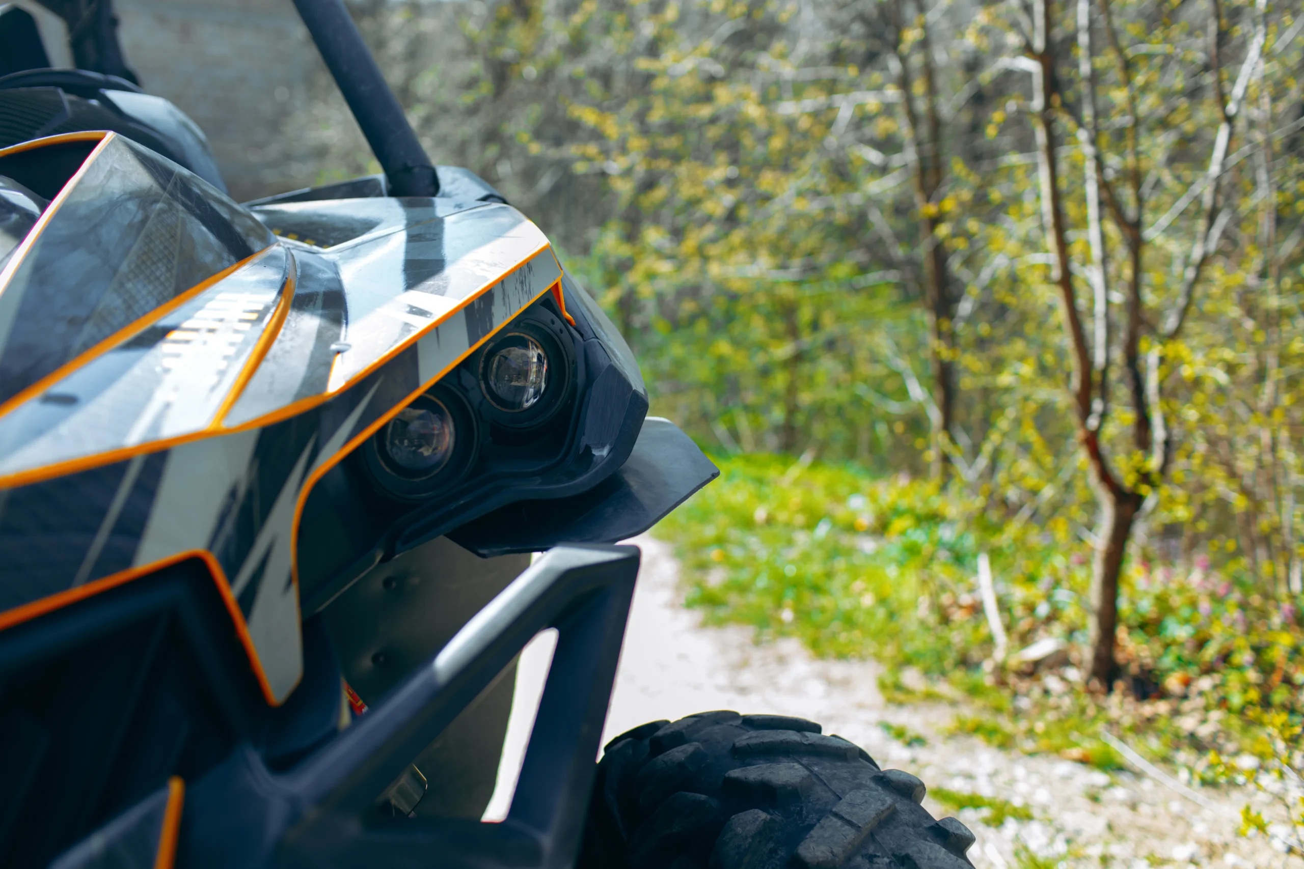 Close-up of an ATV on a scenic off-road trail in Zion National Park
